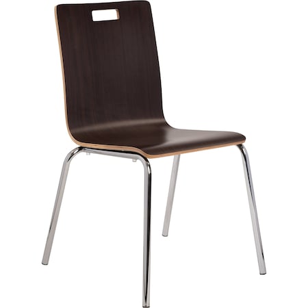National Public Seating Cafe/Bistro Chair, Espresso Seat, Espresso Back, 21 1/2 in W 23 1/4 in L 33 7/8 in H, Armless BCC21